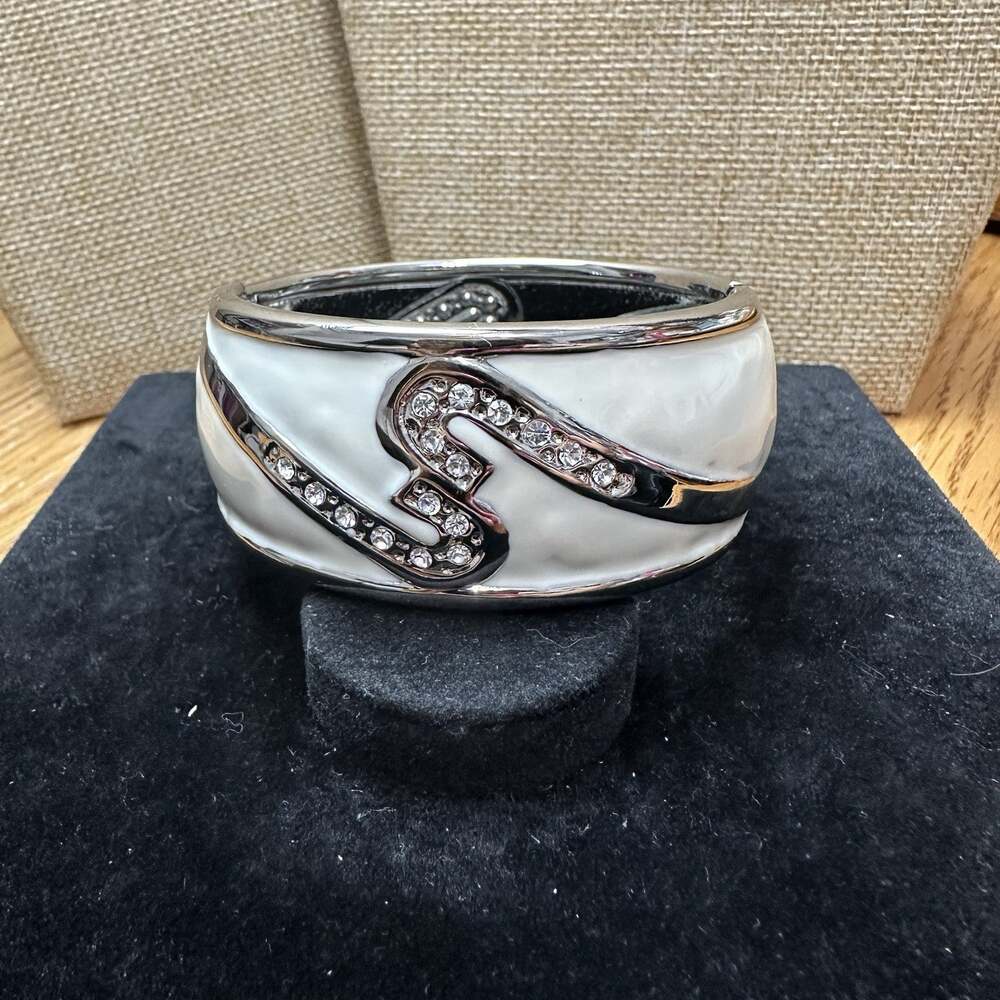Sequin Nordstrom Multicolor Silver Tone Statement Enamel Bangle Bracelet #566